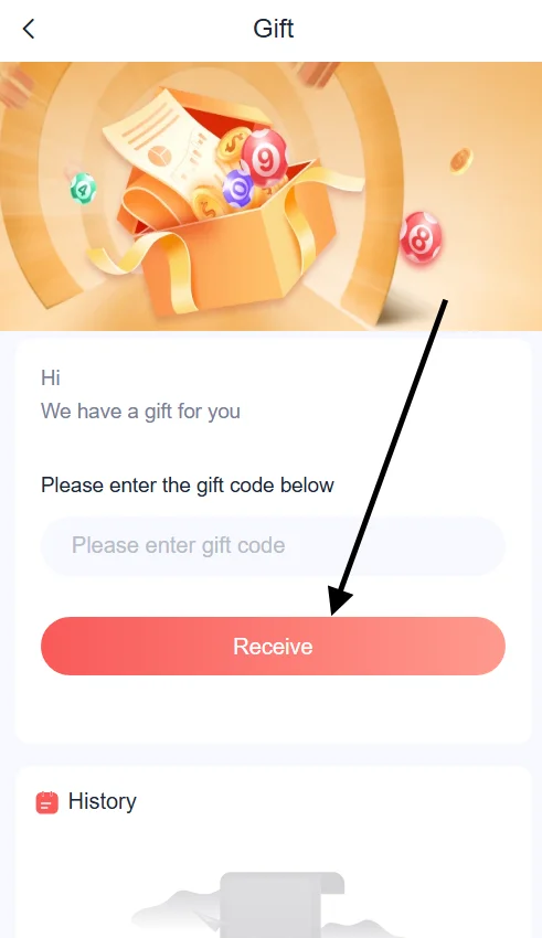  Click on the receive button